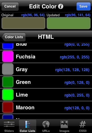 Html Color Options Palettes Screenshots